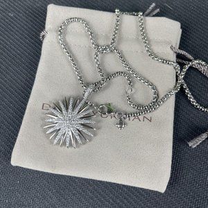 Starburst Pendant with Pavé Sterling Silver Necklace David Yurman